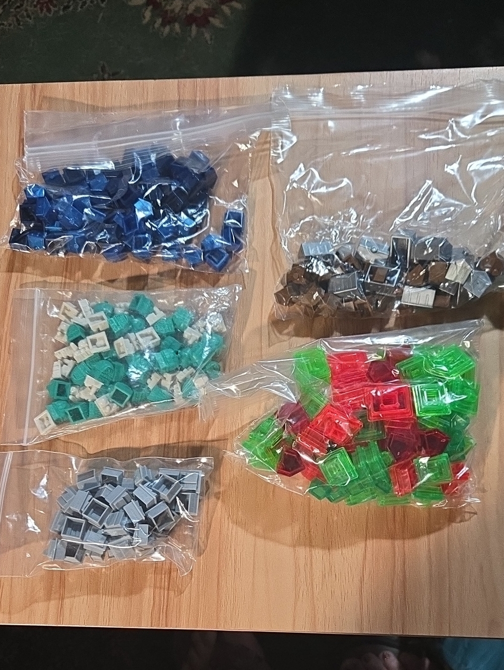 Multicolor Building Block Tokens - Monopoly Houses And Hotels